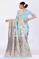 Linen Zari Woven Saree for Women 