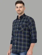 Full Sleeves Checkered Shirt for Men (Multicolor, M)