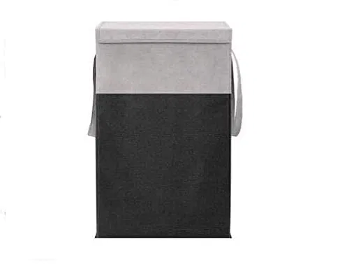 Cloth Laundry Baskets, Grey & Black (75 L)