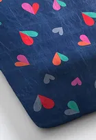 Glace Cotton Printed Fitted Double Bedsheet with Two Pillow Covers 