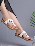 Shoetopia Girls Solid Flat Sandals White Size 6