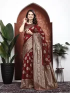 Banarasi Silk Jacquard Print Saree for Women 