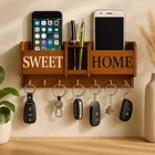 KC Art wooden Keyholder- OM & Sweet Home, Pack of 2