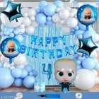 Boss Baby Theme 4th Happy Birthday Decoration Items For Girls, Multicolor, Pack of 112