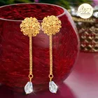Designer Gold Plated Chain Drop Earrings Set for Women & Girls 