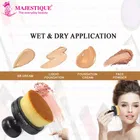 Majestique Flat Top Circle Foundation Makeup Face Brush With Protective Case 