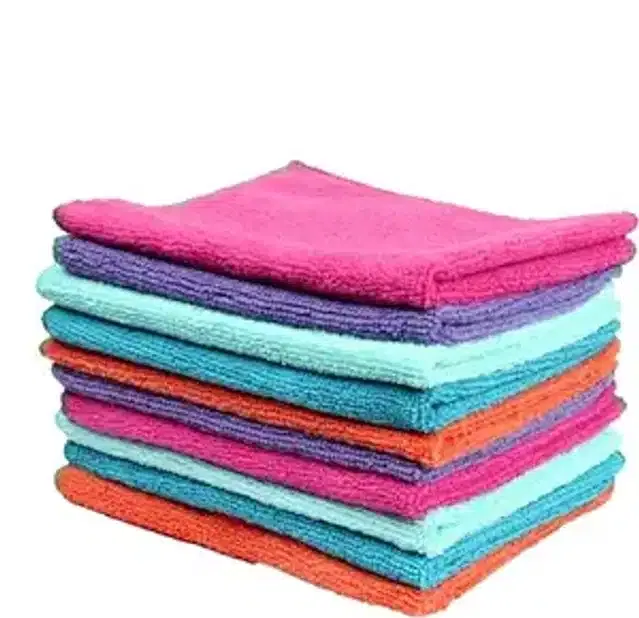 Microfiber Multipurpose Kitchen Napkins (Multicolor, Pack of 10)