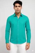 Solid Cotton Blend Shirts for Men 