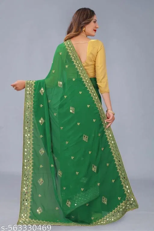 Green Saree for Women (Green)