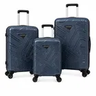 VIP Aristocrat Hard Shell Trolley Bag Set of 3 [Small, Medium & Large] with 360° Spinner 8 Wheels, Blue [20, 24 & 28 Inch]