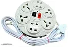 Universal Multi Plug Round Extension Cord (White)