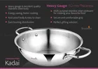 BRODEES Stainless Steel Kadhai 29 cm diameter 