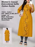 Floral Embroidered A-line Kurti for Women 
