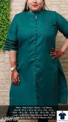 Solid Cotton A-line Kurti with Pom-Pom for Women 