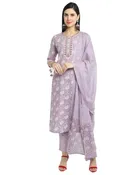 Cotton Cambric Embroidered Kurta Set for Women 