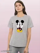 Cotton Blend T-shirt for Women, Grey 