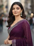 Silk Solid Saree For Women, Maroon