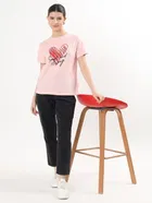 Round Neck Printed T-Shirt for Women 