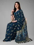 Georgette Foil Printed Saree for Women 