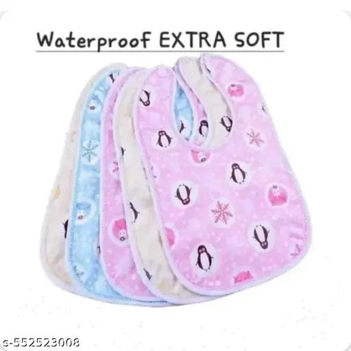 Yv Preetaaru Pack Of 3 Baby Soft & Waterproof Bibs 0-12 Months Button