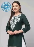 Cotton Embroidered Short Kurti for Women 