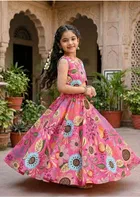 Rayon  Lehenga & choli For Girls, Multicolour 