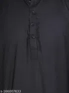 Cotton Blend Solid Short Kurta for Men 
