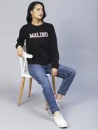 Women's Printed Round Neck Sweatshirt 
