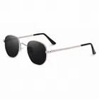 Men Silver Metal Oval Sunglasses (Pack of 1)