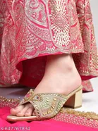 Shoetopia Heel Sandals Golden IND-6