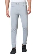 Cotton Blend Formal Pants for Men (Grey, 28)