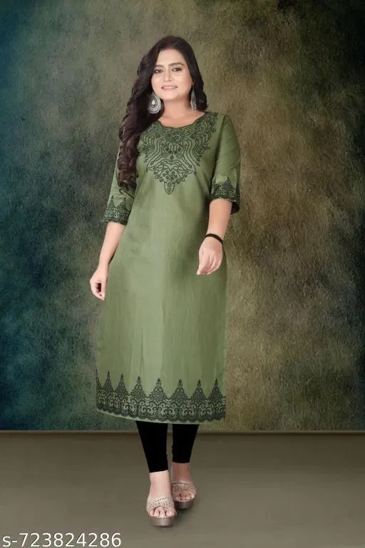 Rayon Kurti for Women (Metallic, 6XL)