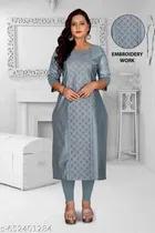 Embroidered Chanderi Cotton Kurti for Women, Pack of 2 