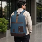Gear Classic 6, 31L Water Resistant Anti Theft Faux Leather Laptop Backpack for Men & Women, Teal Brown