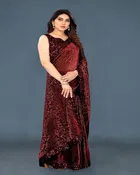 Lycra Sequence Saree for Women 