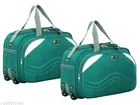 Polyester Duffel Bags (Turquoise, Pack of 2)