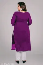 Chanderi Cotton Embroidered Kurti with Pant for Women 