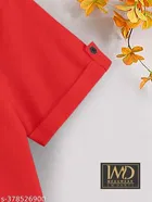 Solid Cotton Blend Mandarin Neck T-Shirt for Boys 