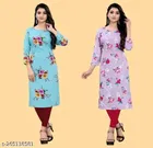 Crepe Printed Kurti for Women 