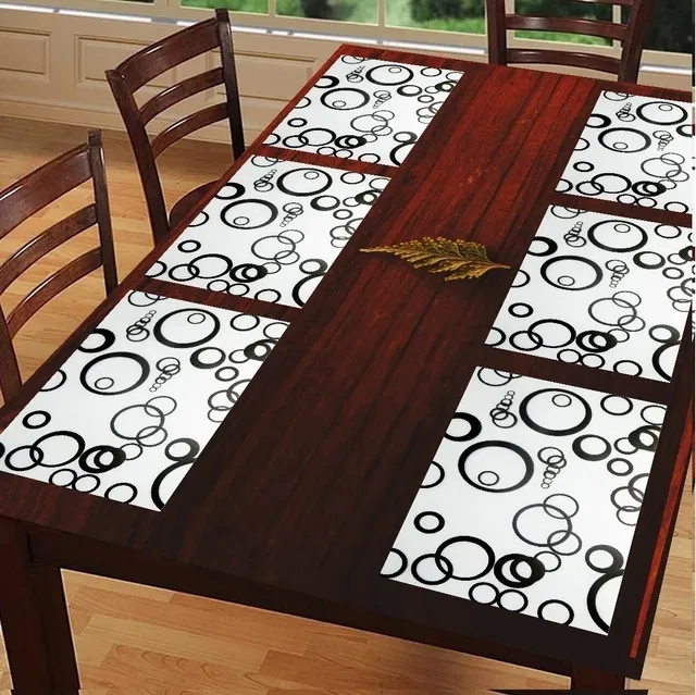 PVC Printed Dining Table Placemats (Multicolor, 30x45 cm) (Pack of 6)