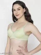 Cotton Blend Lightly Padded Full Coverage Non-Wired Bra for Women 