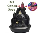 Poly Resin Decorative Aadiyogi Mahadev Incense Holder with 51 Pcs Cones (Multicolor, Set of 1)