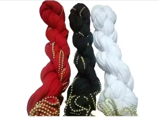 Lycra Solid Dupattas for Women (Multicolor, 2 m) (Pack of 3)