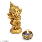 Lord Ganesha Idol with Diya 
