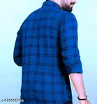 Cotton Blend Checked Shirts for Men, Blue & Yellow, Pack of 2 