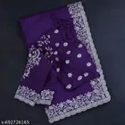 Georgette Embellished Saree For Women, Blue