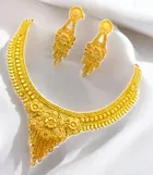 Alloy Choker Necklace with Earrings for Women 