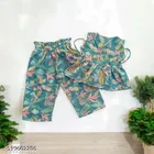 Rayon Slub Printed Clothing Set for Girls, Green, Pack of 1 