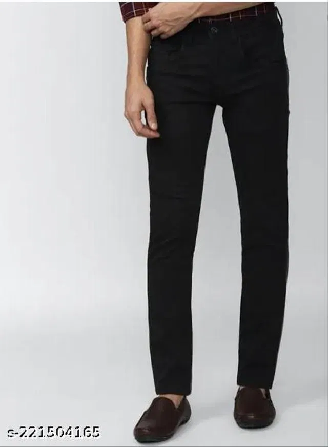 Denim Slim Fit Jeans for Men (Black, 30)