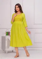 Rayon Kurti for Women, Lemon Yellow 